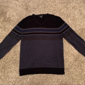 ALFANI Regular Fit Long Sleeve Stripped Sweater